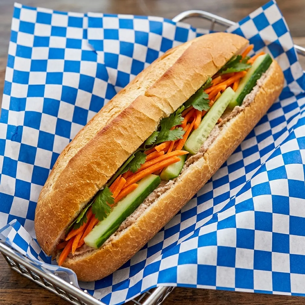 Spicy Sate Chicken banh mi sub on 17th Avenue, Calgary